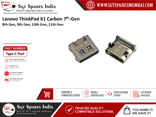 Lenovo ThinkPad X1 Carbon 7th-Gen 8th Gen, 9th Gen, 10th Gen, 11th Gen Laptop DC Power Jack Charging Port Replacement