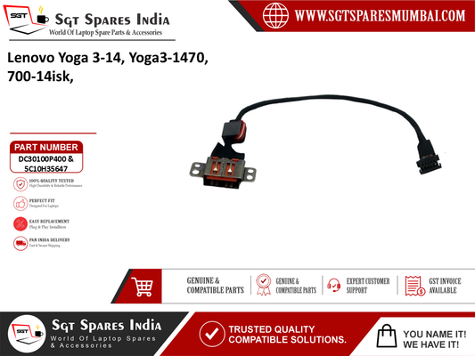 Lenovo Yoga 3-14,  Yoga3-1470, 700-14isk, Laptop DC Power Jack Charging Port Replacement