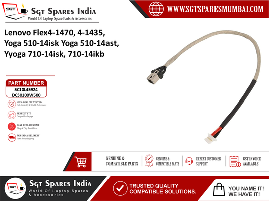 Lenovo Flex4-1470, 4-1435,  Yoga 510-14isk Yoga 510-14ast, yoga 710-14isk, 710-14ikb Laptop DC Power Jack Charging Port Replacement