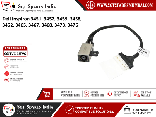 Dell Inspiron 3451, 3452,  3459, 3458, 3462, 3465, 3467, 3468, 3473, 3476 Laptop DC Power Jack Charging Port Replacement