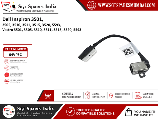 Dell Inspiron 3501, 3505, 3510, 3511, 3515, 3520, 5593, Vostro 3501, 3505, 3510, 3511, 3515, 3520, 5593 Laptop DC Power Jack Charging Port Replacement