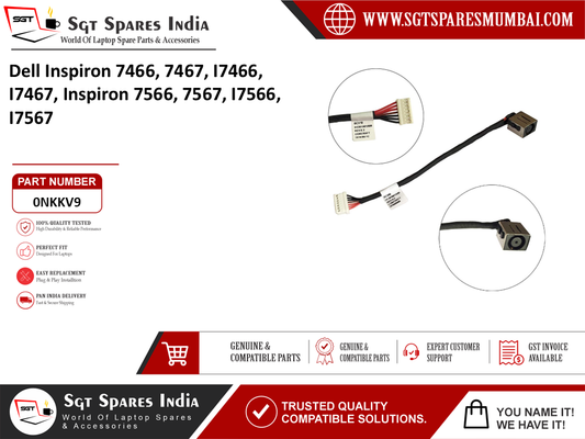 Dell Inspiron 7466, 7467,  I7466, I7467, Inspiron 7566, 7567, I7566, I7567 Laptop DC Power Jack Charging Port Replacement