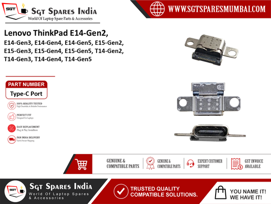 Lenovo ThinkPad E14-Gen2, E14-Gen3, E14-Gen4, E14-Gen5, E15-Gen2, E15-Gen3, E15-Gen4, E15-Gen5, T14-Gen2, T14-Gen3, T14-Gen4, T14-Gen5 Laptop DC Power Jack Charging Port Replacement